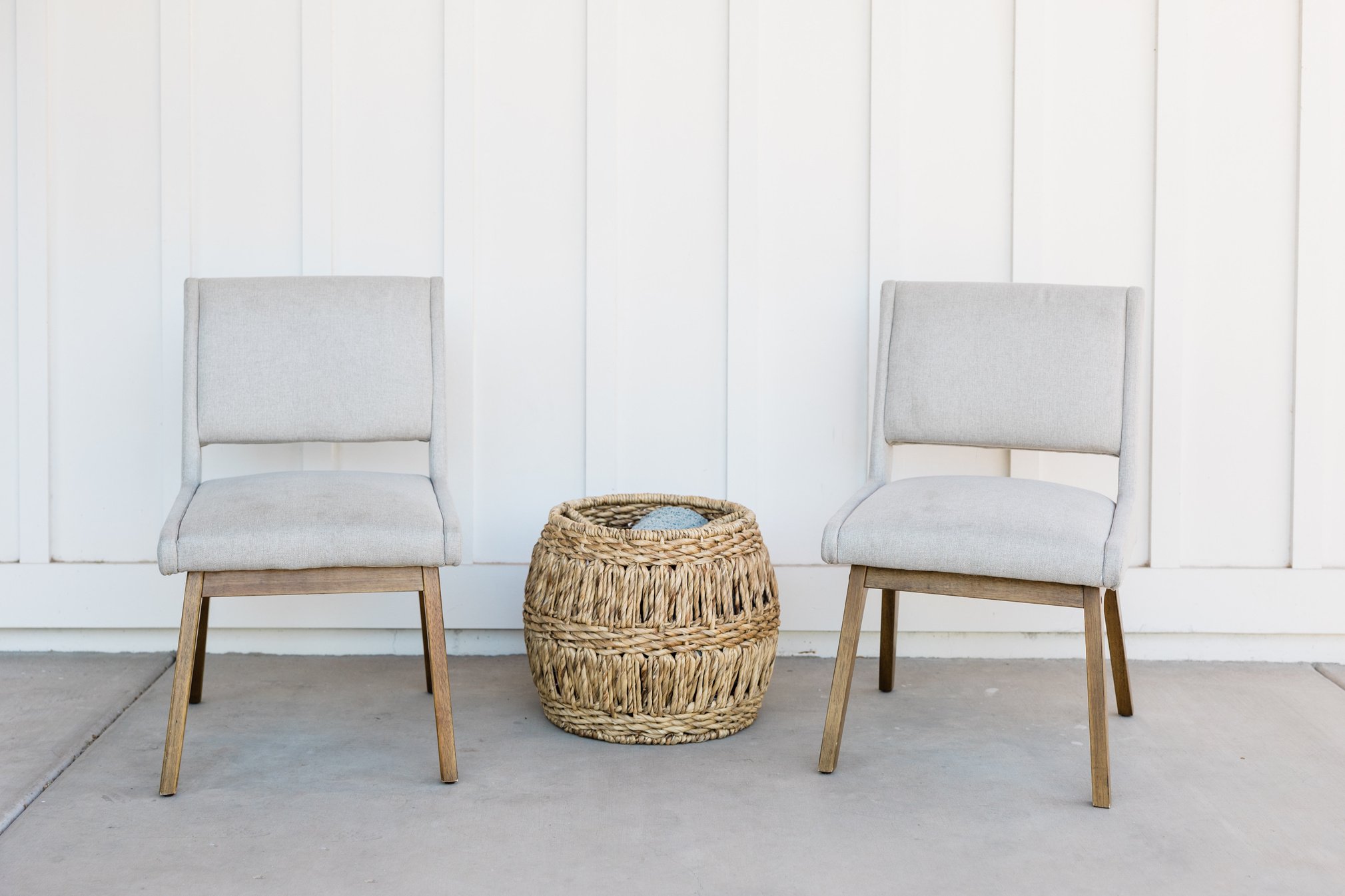 Chairs and Basket Outside the House